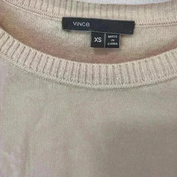 Vince Double Layer Sweater XS Women’s Cream Wool Silk Cashmere Long sleeve - Picture 3 of 4